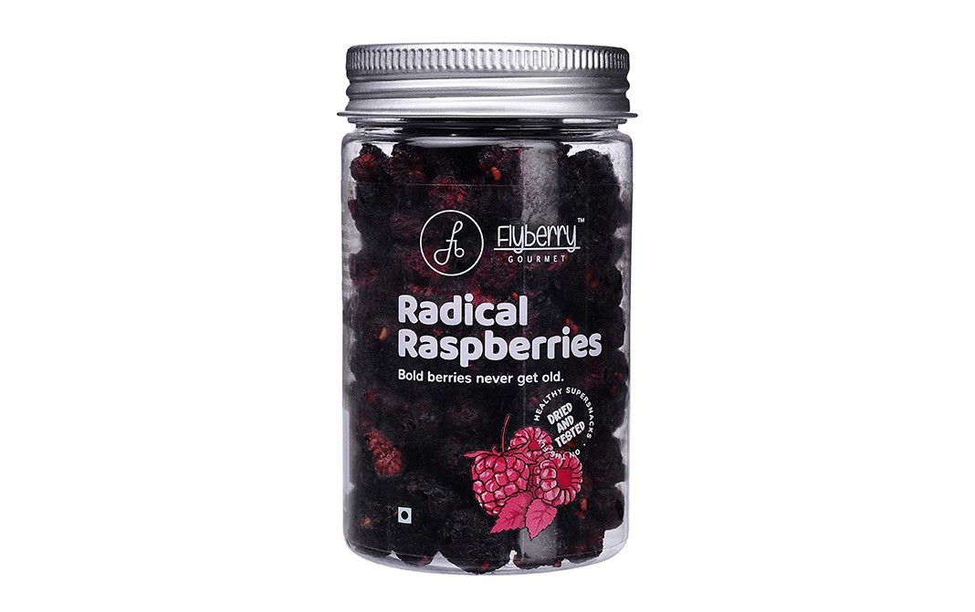 Flyberry Gourmet Radical Raspberries    Glass Jar  100 grams